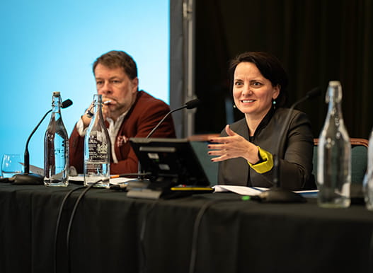 Solicitors sit on a panel at a Law Society strategic planning event.