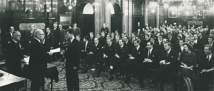 An admissions ceremony held at in the Common Room at the Law Society in November 1959.