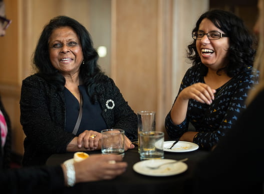 Council members laughing at a Law Society strategic planning event.