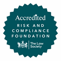 Risk and Compliance Foundation logo. Accredited by the Law Society.