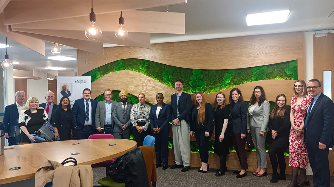 Law Society President I. Stephanie Boyce at round table with members from law firms in the North-East