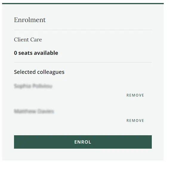Enrollee list of selected colleagues