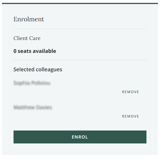 Enrollee list of selected colleagues