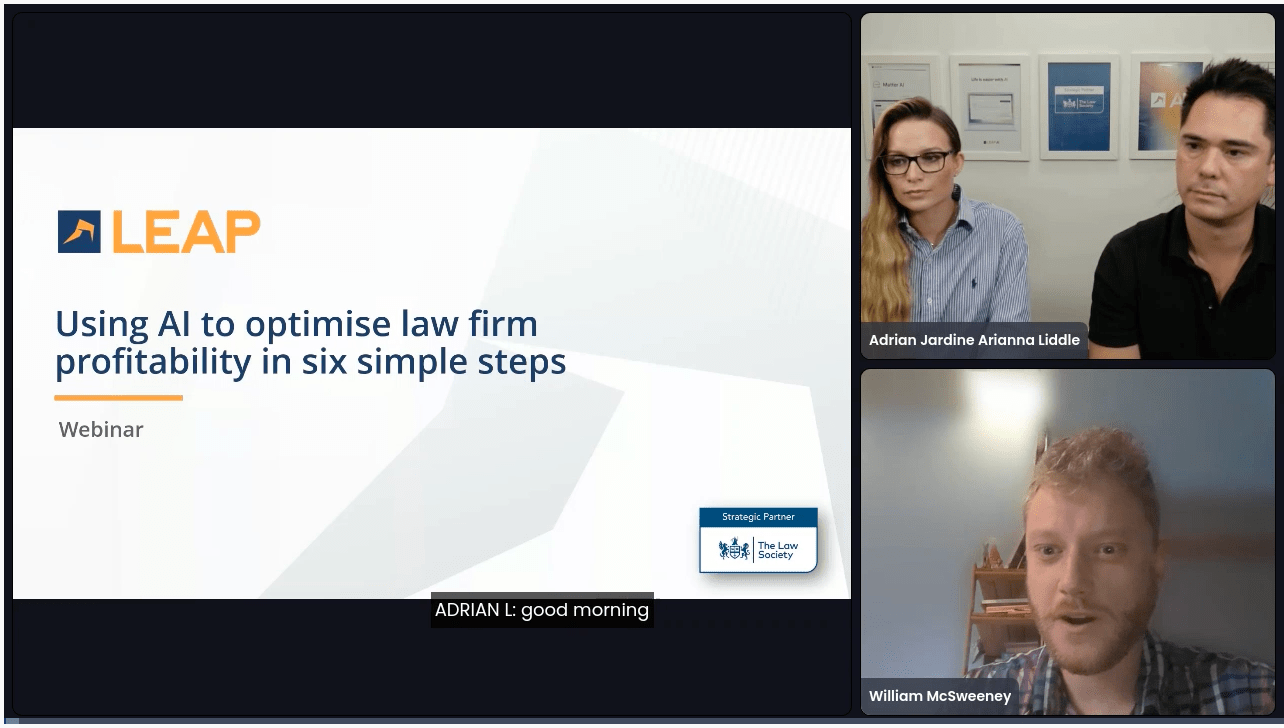 Leap webinar on using AI to optimise firm profitability