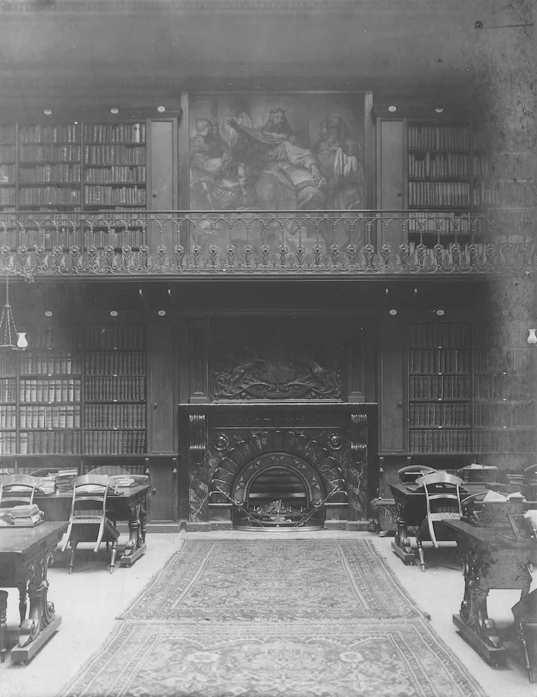 An old photograph of a library