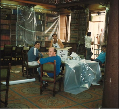 Richard Hopkins and others in the Law Society Library in London.