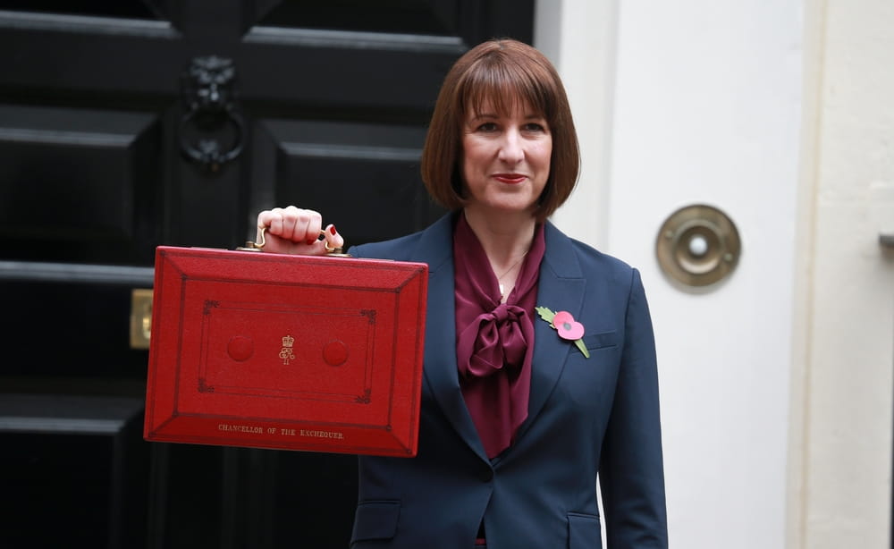 The chancellor, Rachel Reeves, at the budget announcement