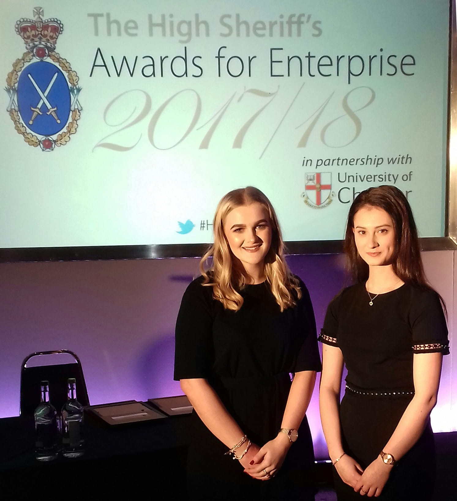 Hillyer McKeown apprentices Alex and Caitlin at the High Sheriff's Awards for Enterprise 2018