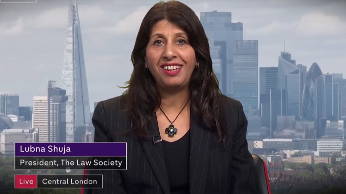 Lubna Shuja speaking to Channel 4 News