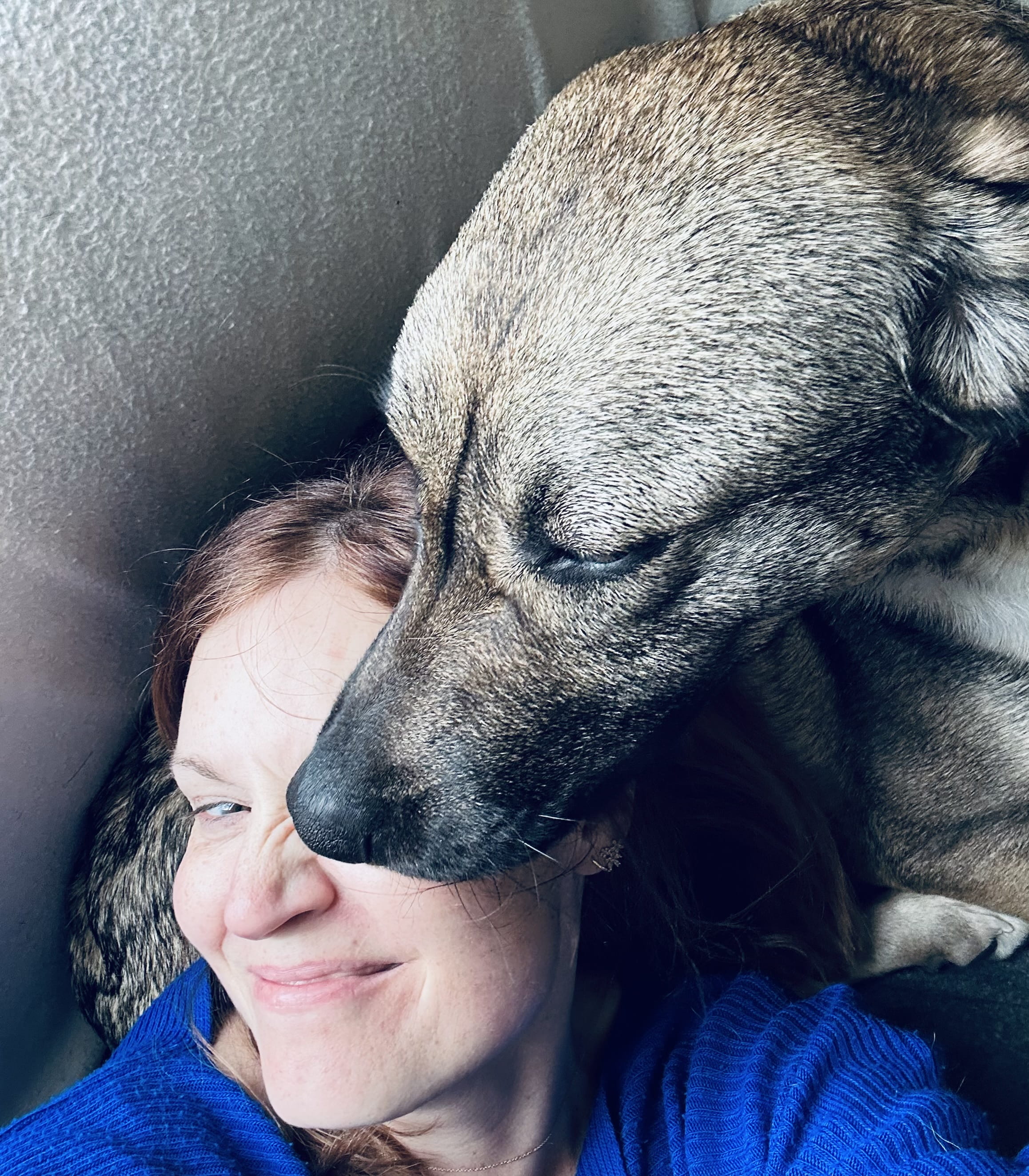 Robyn Sandilands with a dog.