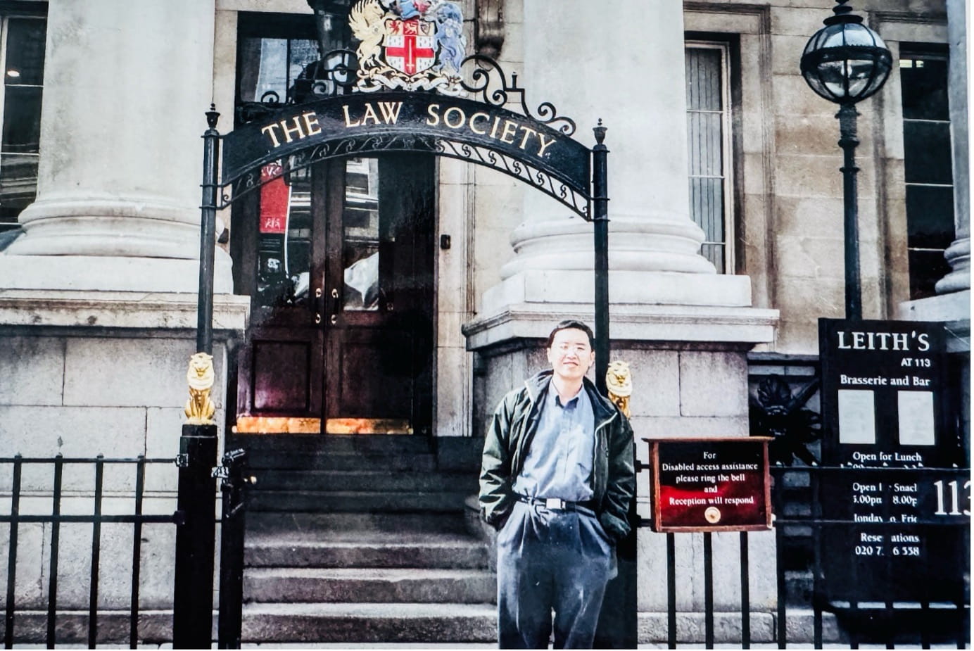 David Wan stood outside the Law Society building