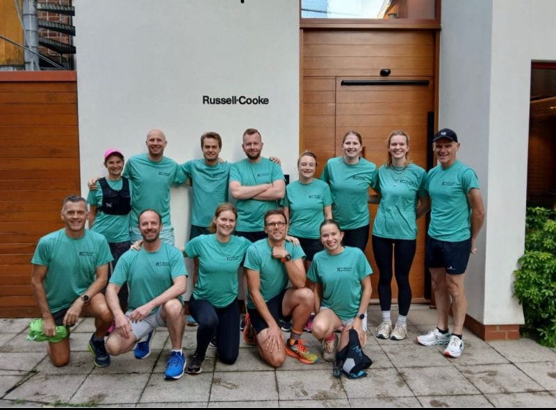 Ben Voller with other members of the Russell-Cooke running club.
