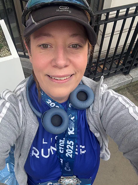  Solicitor Alexandra Wilson smiles at the camera in her running gear